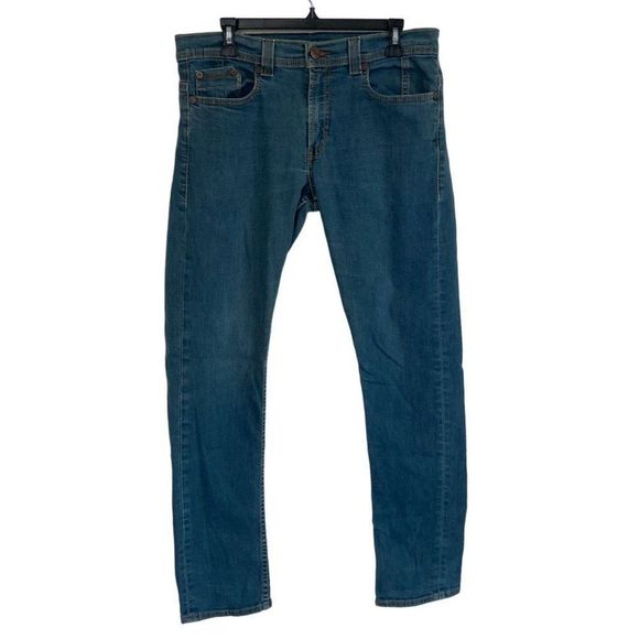 Levis Mens 511 Skinny Blue Jeans 34 x 32 Zip Back Pockets R Red Tab Medium Wash